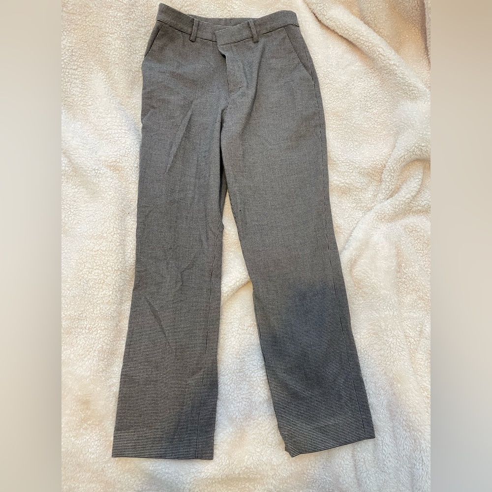 Uniqlo Smart Ankle Pants (2-Way Stretch) houndstooth print in tan/black